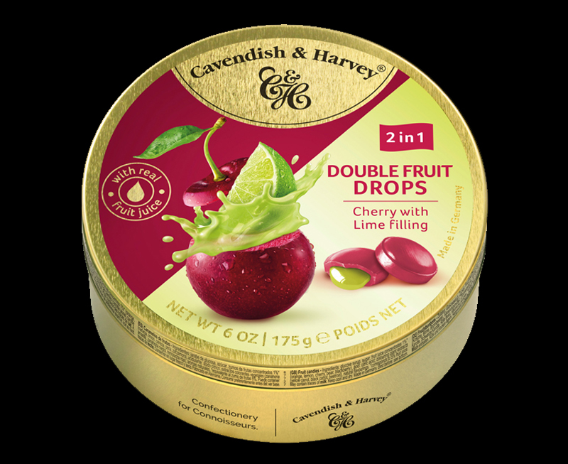Double Fruit – Cherry Drops filled with Lime 175g